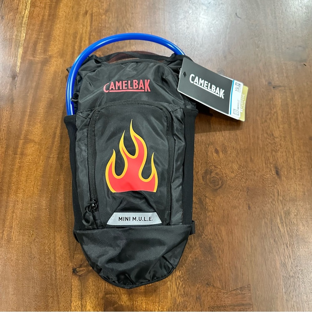 New! CamelBak Mini Mule‎ 50oz Baton Rouge/Flames Hydration Pack